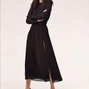 Aritzia Wilfred Tilda black midi dress size M